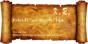 Koblász Rozália névjegykártya